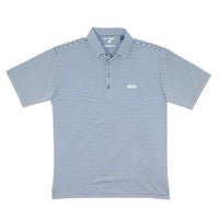 Longshanks Striped Performance Polo in Navy & Ice Blue by Country Club Prep - Country Club Prep