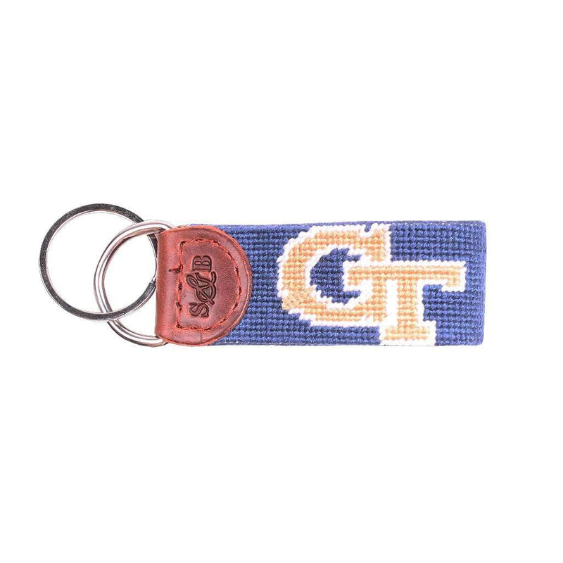 Georgia Tech Needlepoint Key Fob in Navy by Smathers & Branson - Country Club Prep