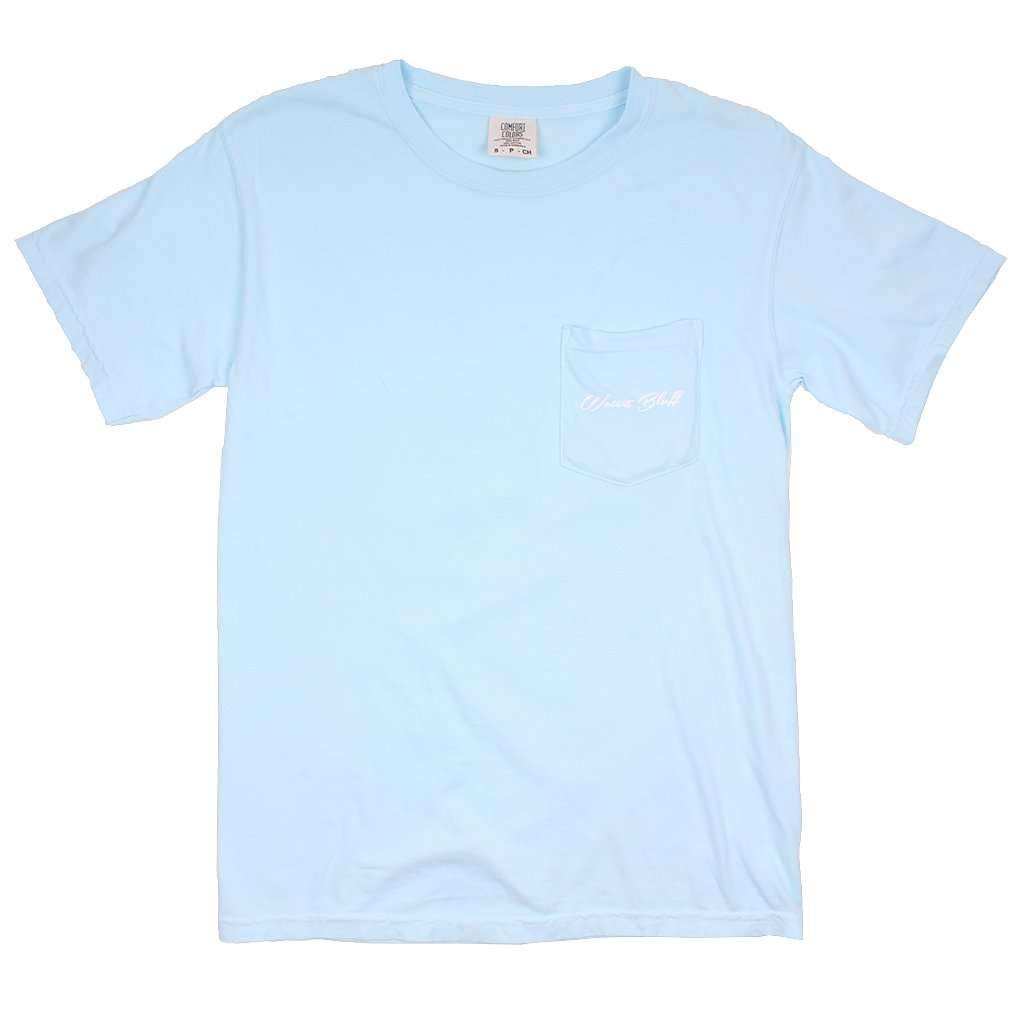 Paddle On OG Pocket Tee in Ice Blue by Waters Bluff - Country Club Prep