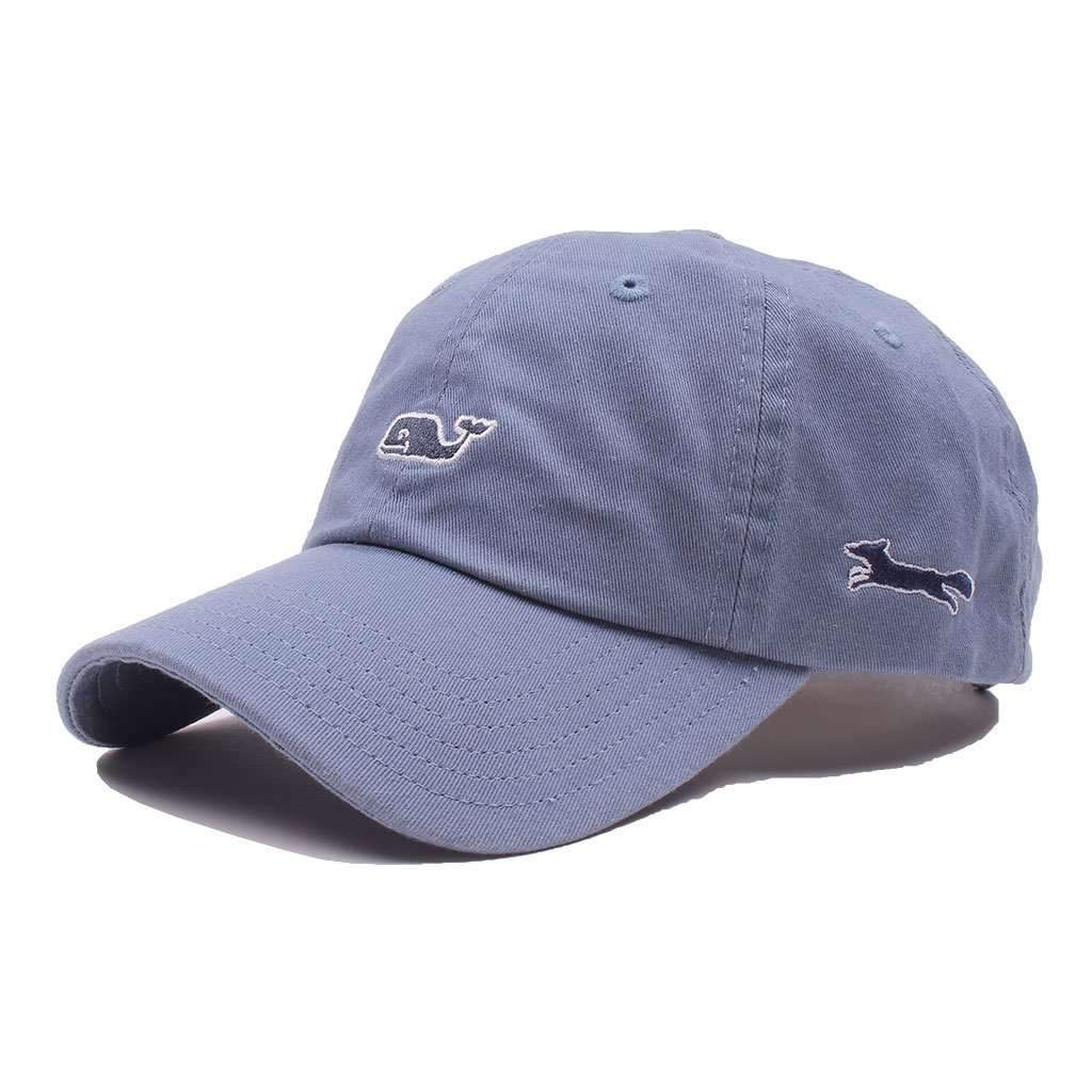 Whale Logo Baseball Hat in Slate by Vineyard Vines, Also Featuring Longshanks the Fox - Country Club Prep