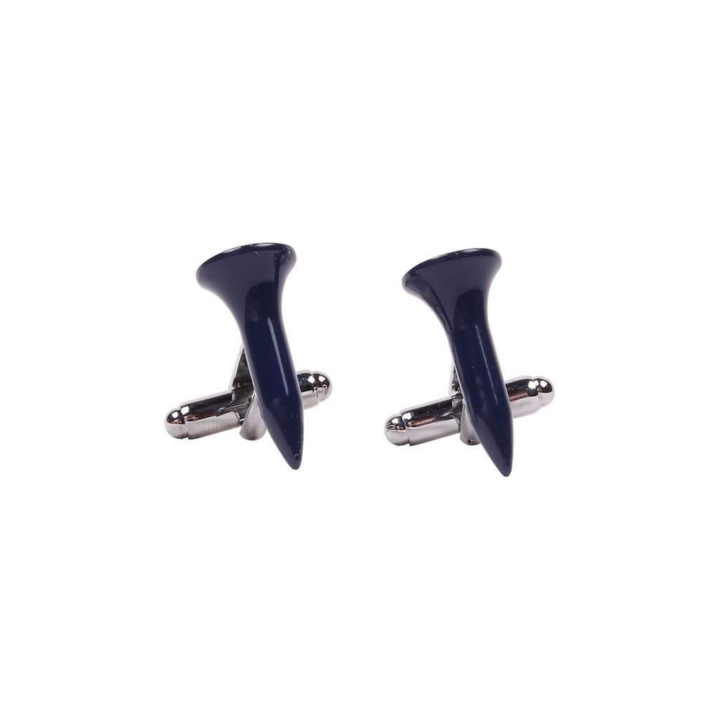 Golf Tee Cufflinks in Navy by CufflinksInc - Country Club Prep