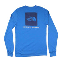 Men's Long Sleeve Red Box Tee in Turkish Sea by The North Face - Country Club Prep