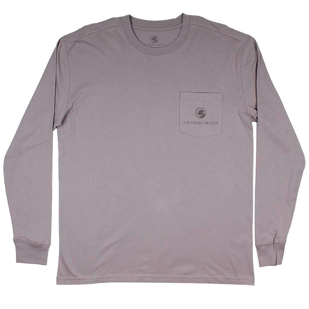 Long Sleeve Original Logo Tee in Flint Grey by Southern Proper - Country Club Prep