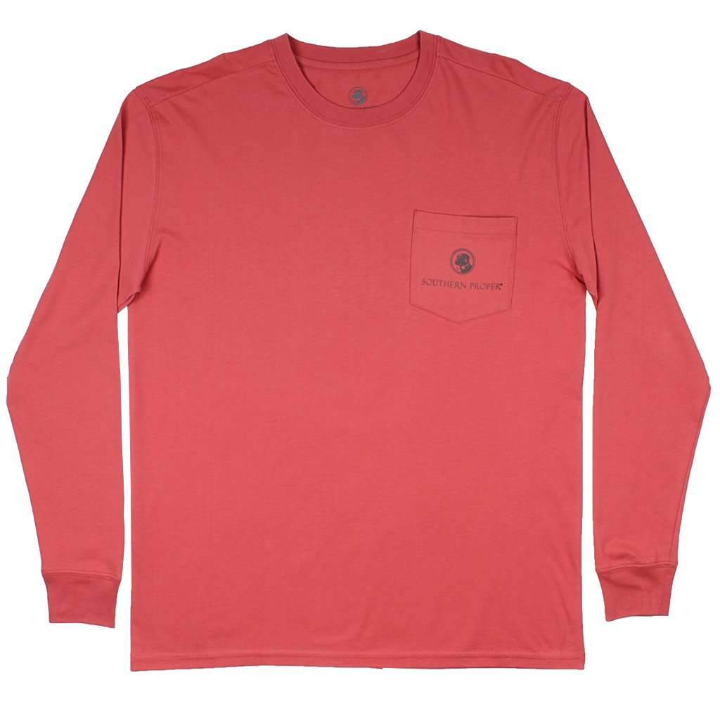 Long Sleeve Original Logo Tee in Dusty Cedar by Southern Proper - Country Club Prep