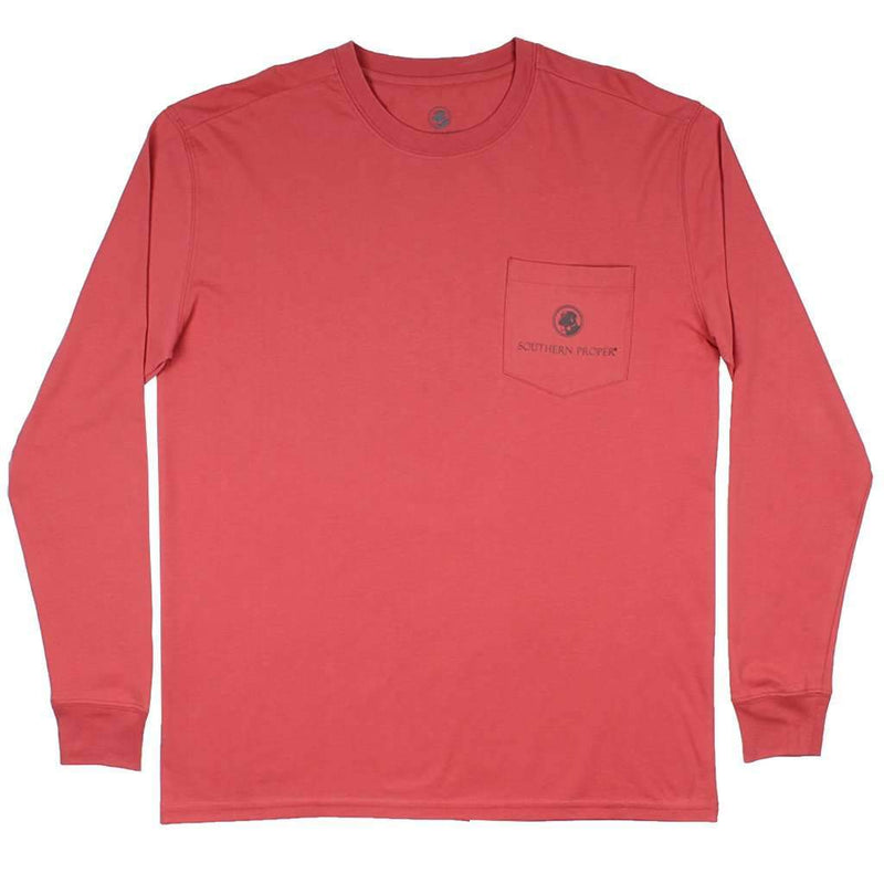Long Sleeve Original Logo Tee in Dusty Cedar by Southern Proper - Country Club Prep