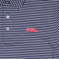 Men's Gameday Stripe Polo- University of Mississippi in Navy by Southern Tide - Country Club Prep