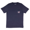Custom USA Flag Pocket T-Shirt in Blue Blazer by Vineyard Vines - Country Club Prep