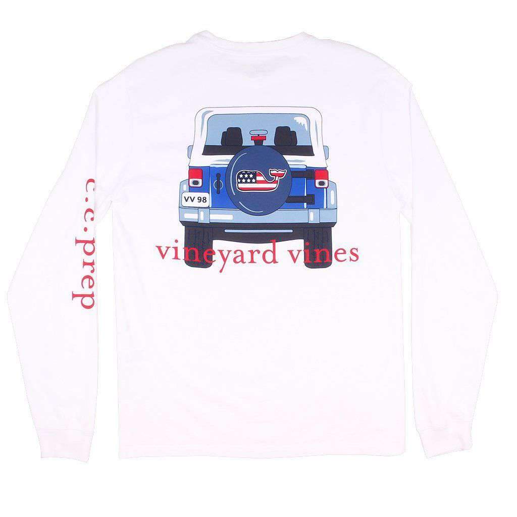 Jeep Back C.C. Prep Long Sleeve Tee Shirt in White Cap by Vineyard Vines