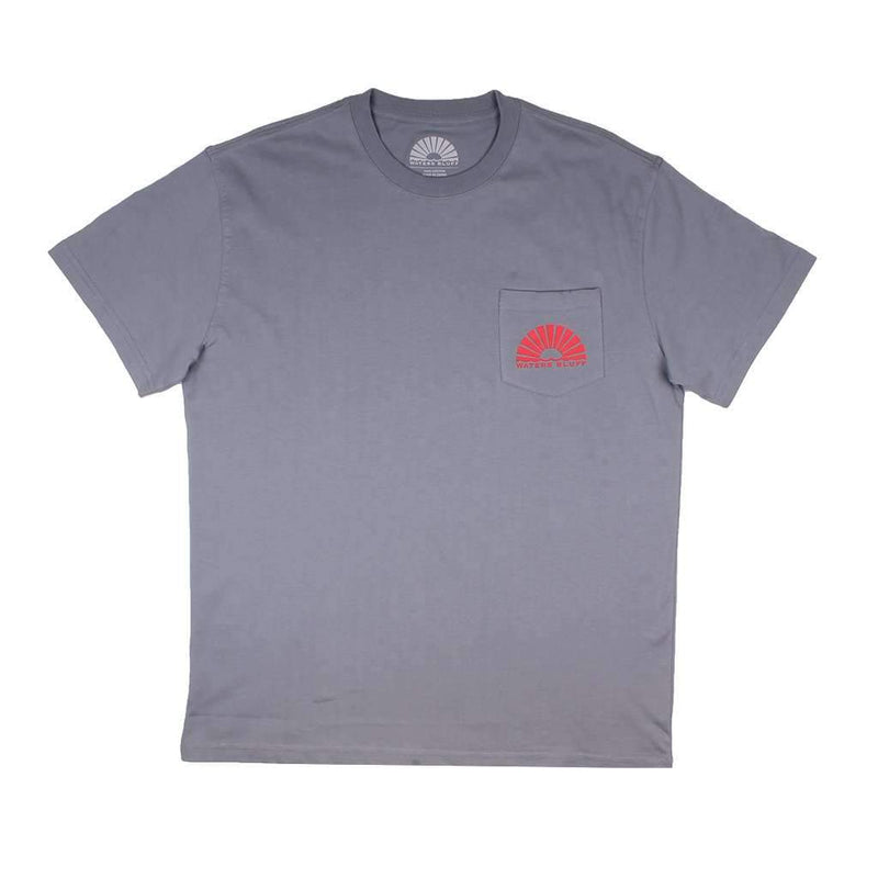 Wake N Bait Simple Pocket Tee in Grey by Waters Bluff - Country Club Prep