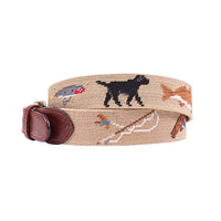 Southern Sportsman Needlepoint Belt in Dark Khaki by Smathers & Branson - Country Club Prep