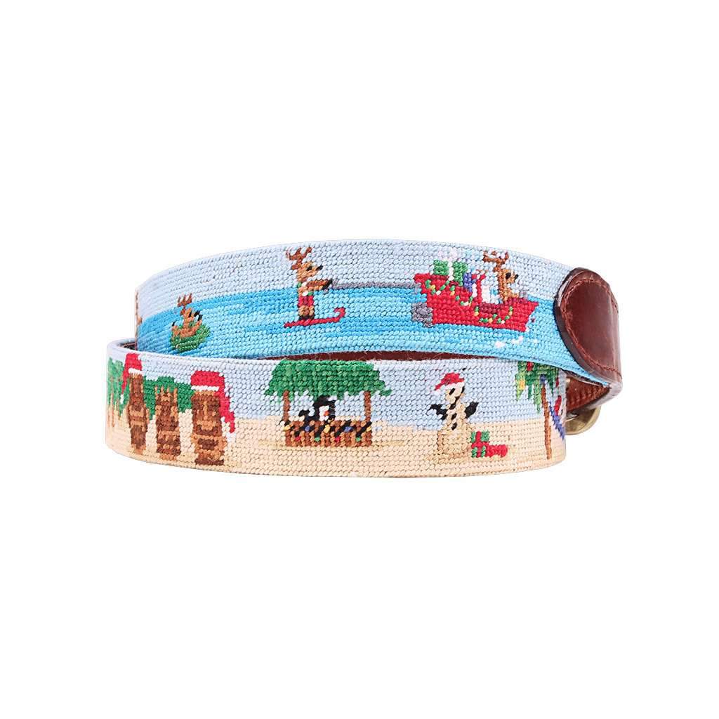 Tropical Christmas Needlepoint Belt by Smathers & Branson - Country Club Prep