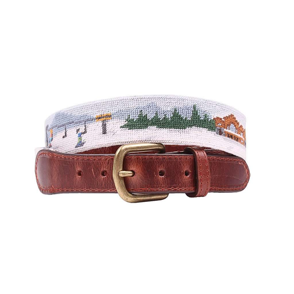 Ski Scene Needlepoint Belt by Smathers & Branson - Country Club Prep