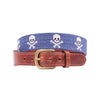 Jolly Roger Needlepoint Belt in Classic Navy by Smathers & Branson - Country Club Prep