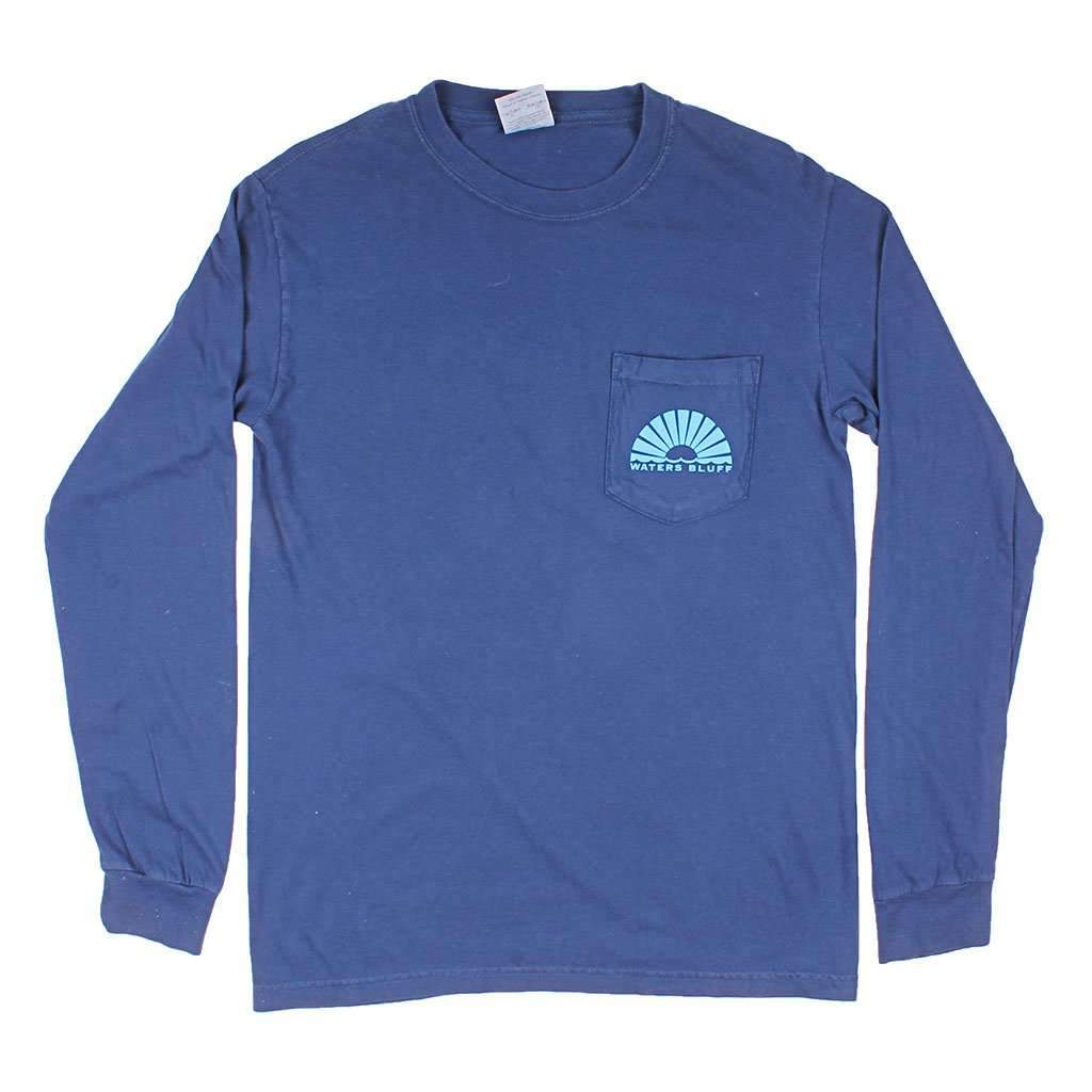 Night Train Long Sleeve Tee in Navy by Waters Bluff - Country Club Prep