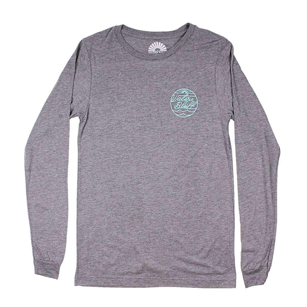 Script Seal Long Sleeve Tee in Grey Blend by Waters Bluff - Country Club Prep