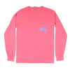 Lava Text Long Sleeve Tee in Light Red by Waters Bluff - Country Club Prep