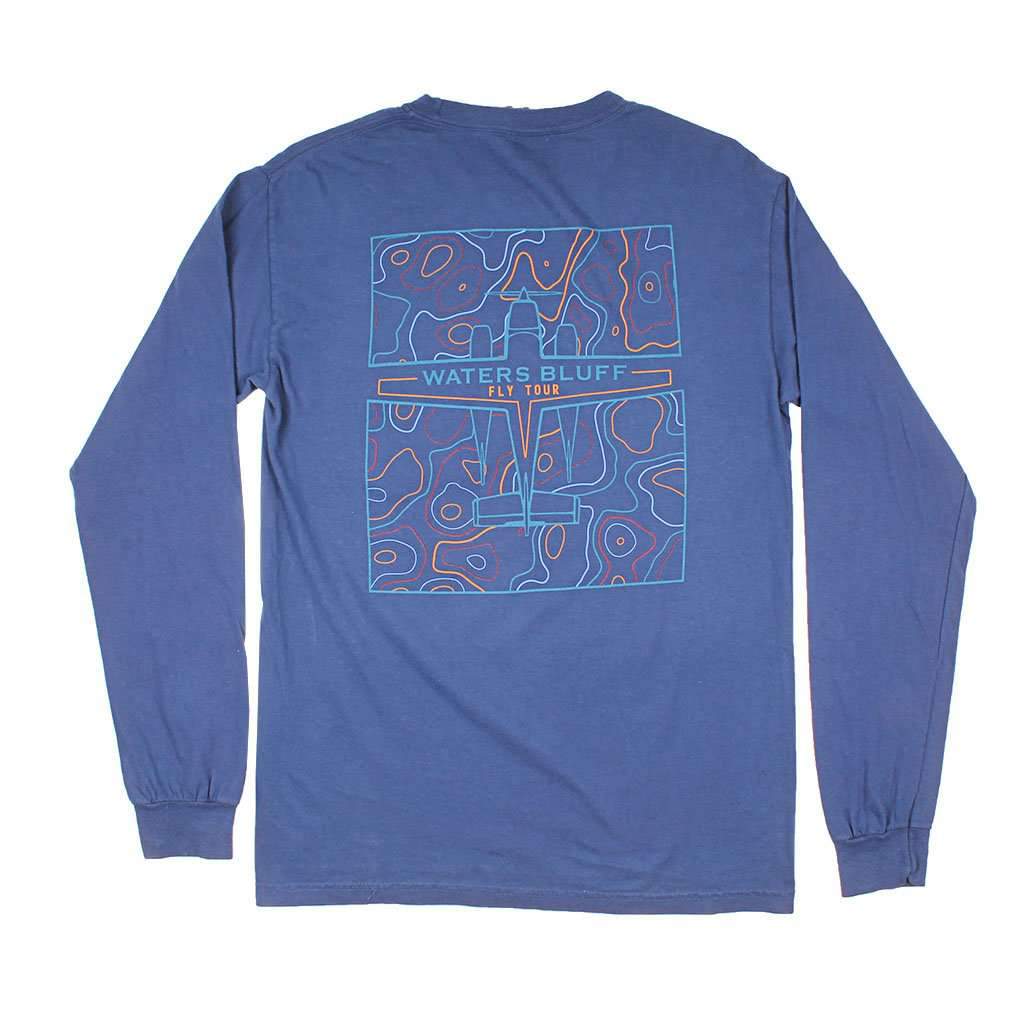Fly Tour Long Sleeve Tee in Navy by Waters Bluff - Country Club Prep