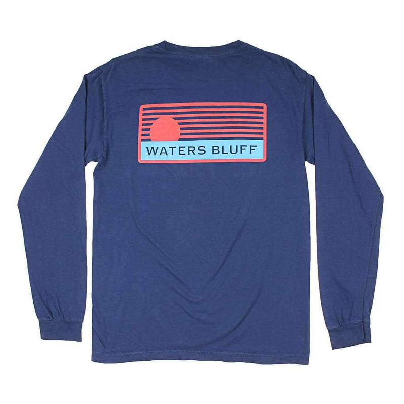 Traveler Long Sleeve Tee in Navy by Waters Bluff - Country Club Prep