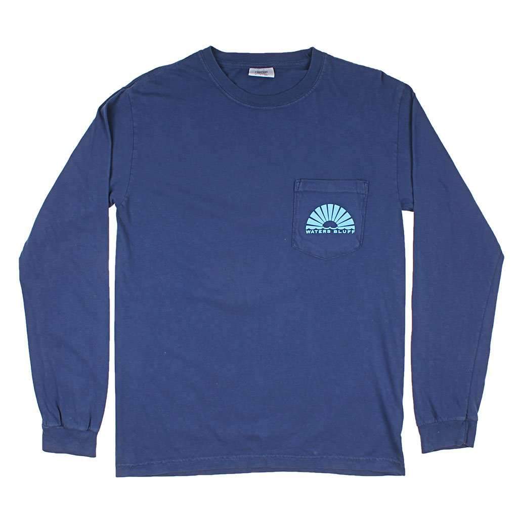 Traveler Long Sleeve Tee in Navy by Waters Bluff - Country Club Prep