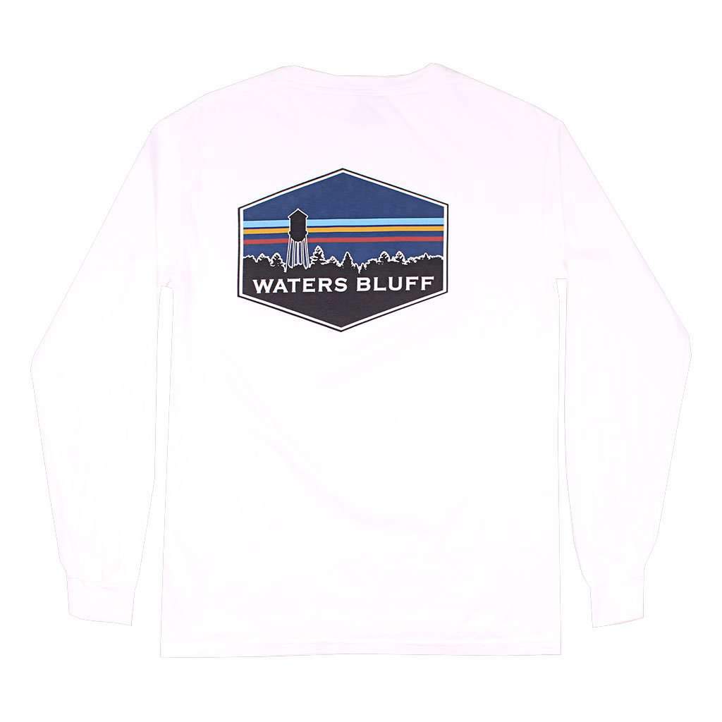 Midnight Tower Long Sleeve Tee in White by Waters Bluff - Country Club Prep