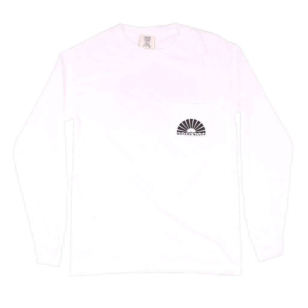 Midnight Tower Long Sleeve Tee in White by Waters Bluff - Country Club Prep