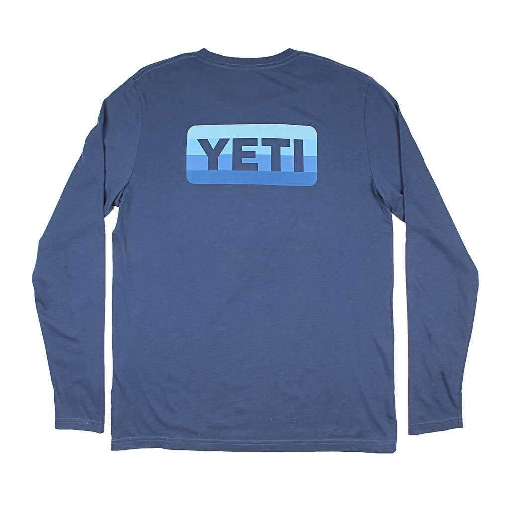 Logo Badge Long Sleeve Tee in Navy by YETI - Country Club Prep