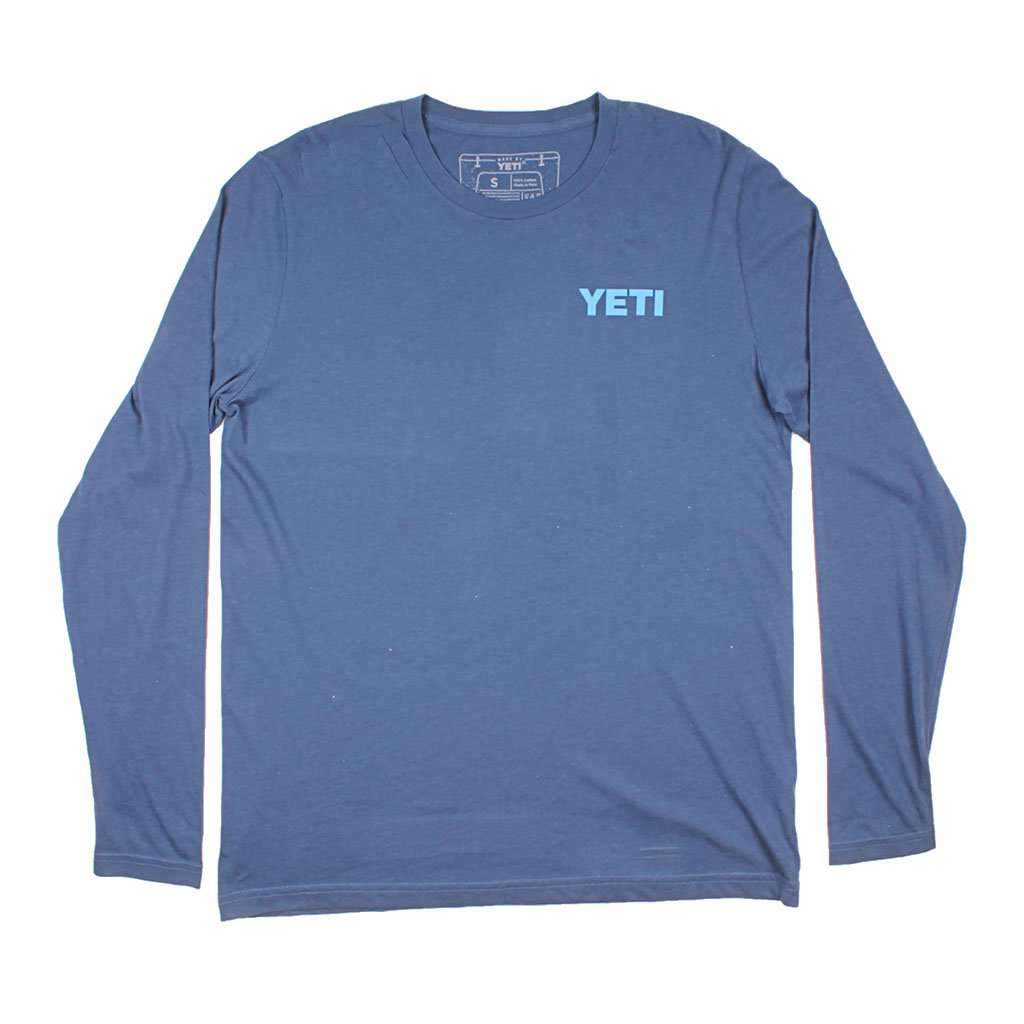 Logo Badge Long Sleeve Tee in Navy by YETI - Country Club Prep