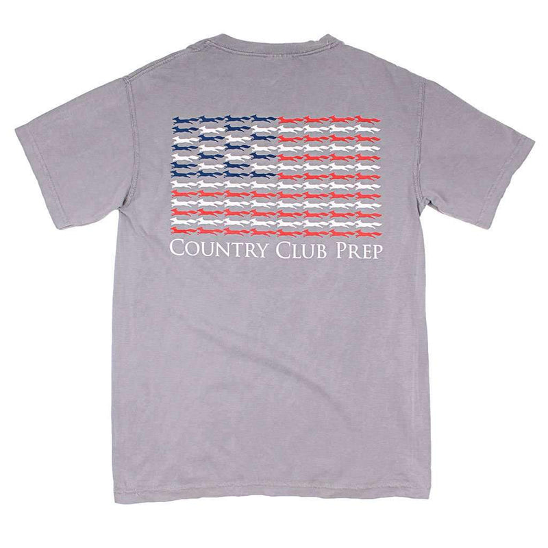 Longshanks Stars and Stripes Tee Shirt in Grey by Country Club Prep - Country Club Prep