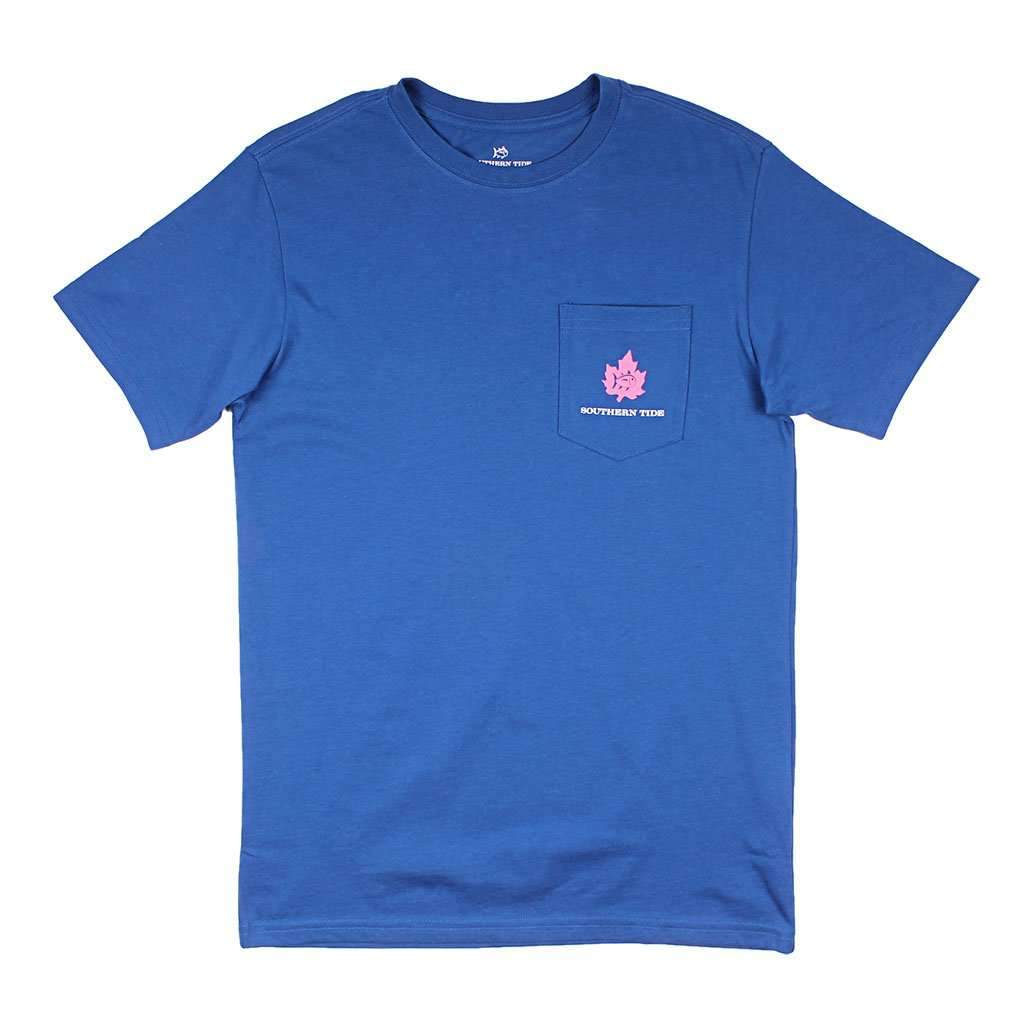 Women's Short Sleeve Fall Leaves Skipjack Tee in Blue Cove by Southern Tide - Country Club Prep