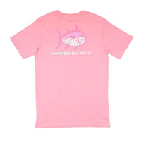 Women's Short Sleeve Fall Leaves Skipjack Tee in Light Coral by Southern Tide - Country Club Prep