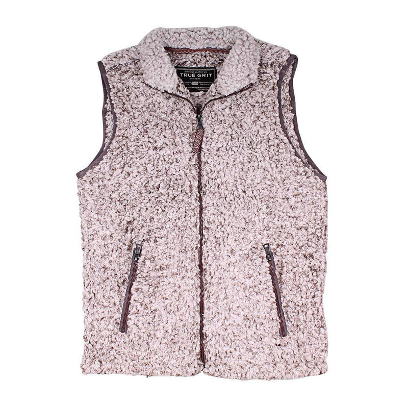 Frosty Tipped Double Up Vest in Brown by True Grit - Country Club Prep