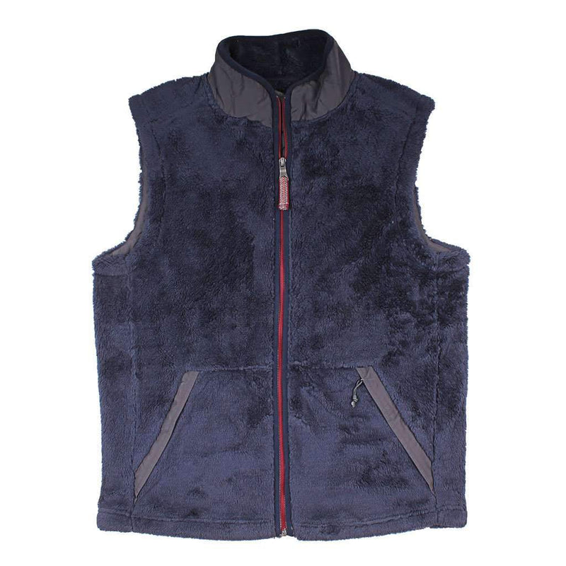 Luxe Double Plush Full Zip Vest in Vintage Navy by True Grit - Country Club Prep