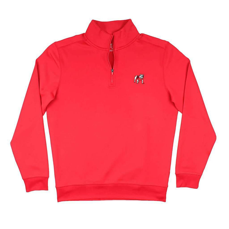 Georgia Bulldog Gameday Performance Skipjack 1/4 Zip Pullover in Varsity Red by Southern Tide - Country Club Prep