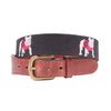 University of Georgia Bulldog Needlepoint Belt in Black by Smathers & Branson - Country Club Prep