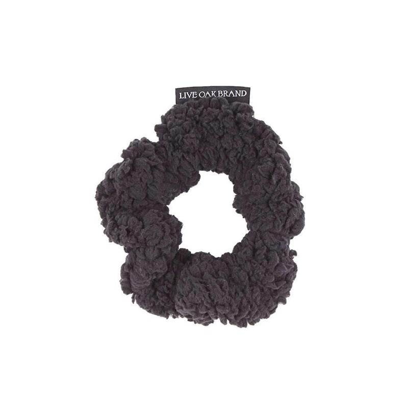 Fleece Scrunchie in Black by Live Oak - Country Club Prep