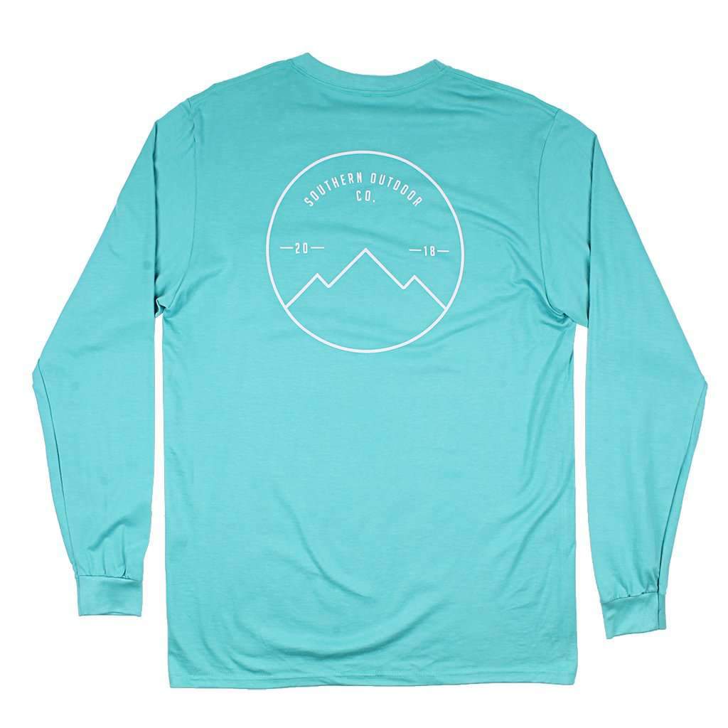 Seal Logo Long Sleeve Tee in Outer Banks Teal by Southern Outdoor Co. - Country Club Prep