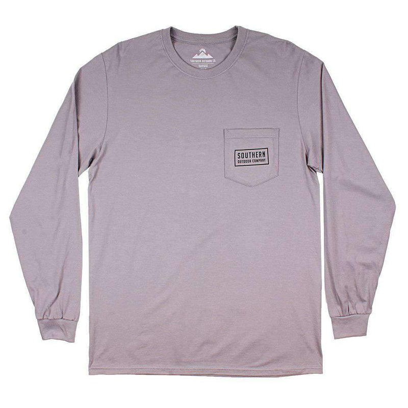 Classic Logo Long Sleeve Tee in Hurricane Grey by Southern Outdoor Co. - Country Club Prep