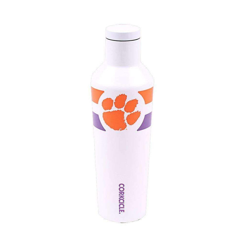 Clemson Logo 16 Oz. Canteen in Gloss White by Corkcicle - Country Club Prep