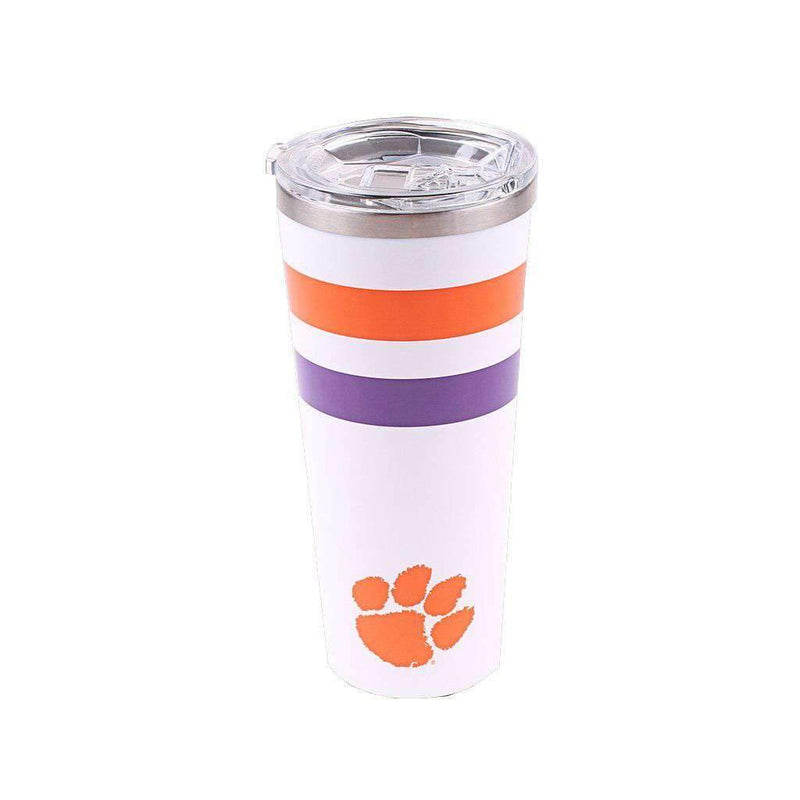Clemson Logo 24oz Tumbler in Gloss White by Corkcicle - Country Club Prep