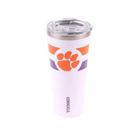 Clemson Logo 24oz Tumbler in Gloss White by Corkcicle - Country Club Prep