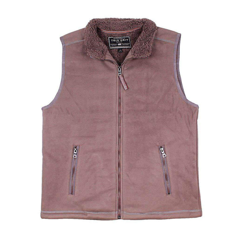 Bonded Polar Fleece & Sherpa Lined Vest in Cocoa by True Grit - Country Club Prep
