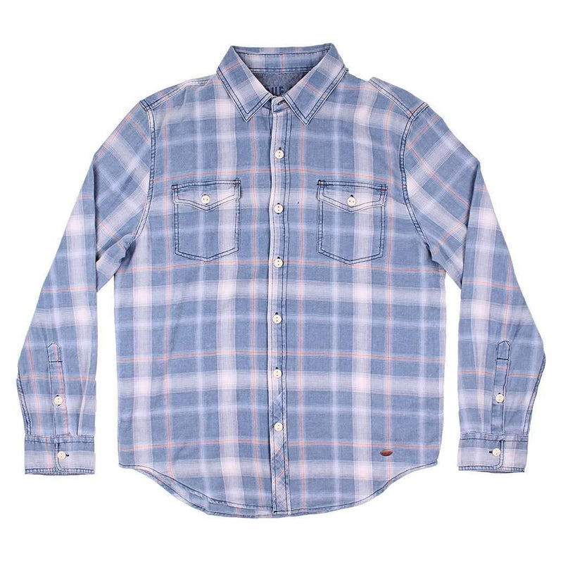 Sky Lark Long Sleeve 2 Pocket Shirt in Indigo by True Grit - Country Club Prep