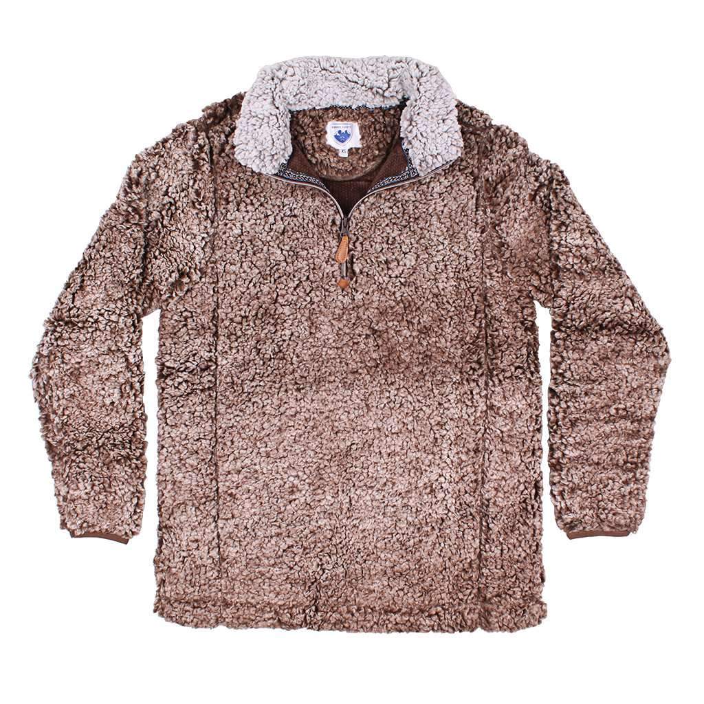 Nordic Fleece Quarter Zip Sherpa Pullover in Brown with Gray – Country ...