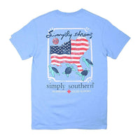 Preppy Strong Tee in Blues by Simply Southern - Country Club Prep