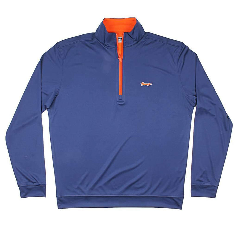 Longshanks 1/4 Performance Pullover in Navy & Orange by Country Club Prep - Country Club Prep