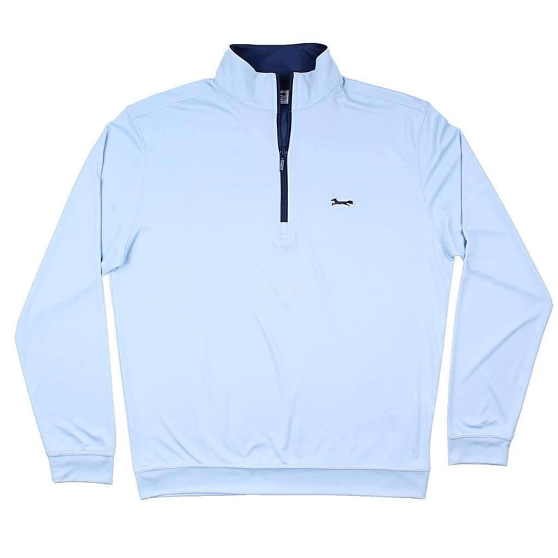 Longshanks 1/4 Performance Pullover in Ice Blue & Navy by Country Club Prep - Country Club Prep
