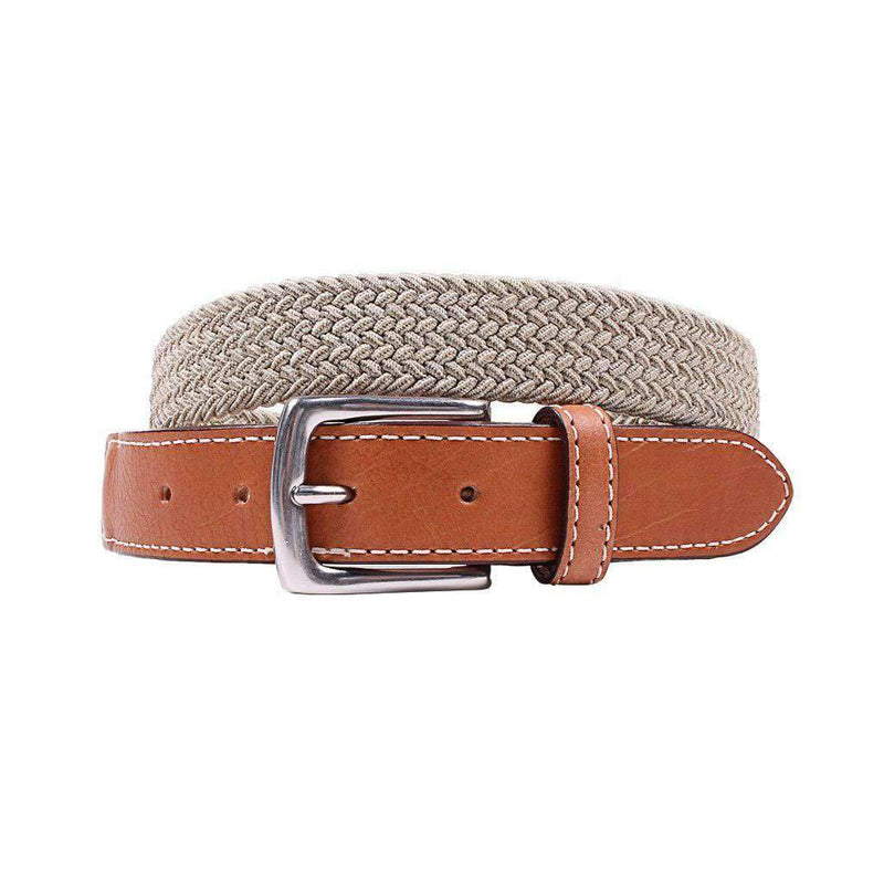 Country Club Prep Cooper Elastic Braid Belt in Khaki