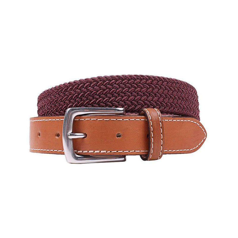 Cooper Elastic Braid Belt in Claret by Country Club Prep - Country Club Prep