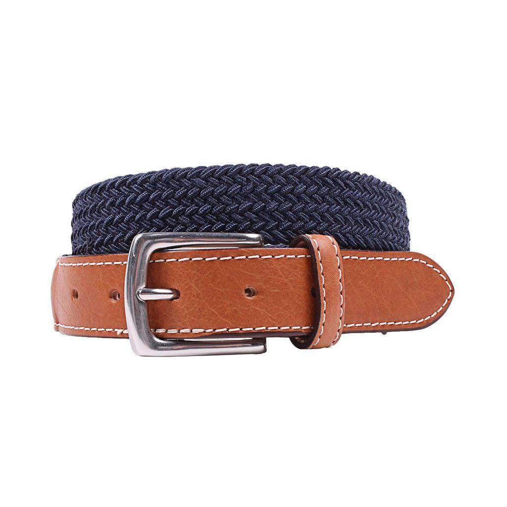 Country Club Prep Cooper Elastic Braid Belt in Navy