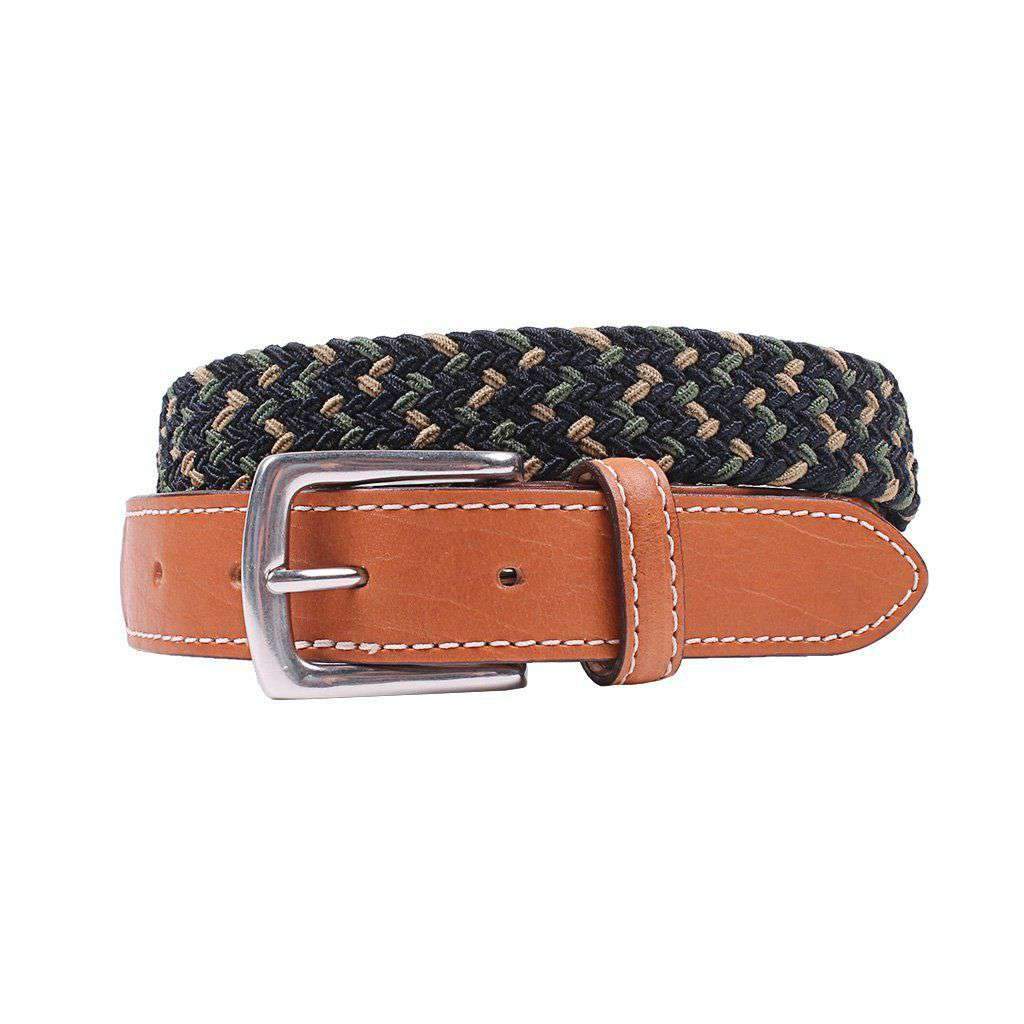 Cooper Elastic Braid Belt in Khaki, Olive & Navy by Country Club Prep - Country Club Prep